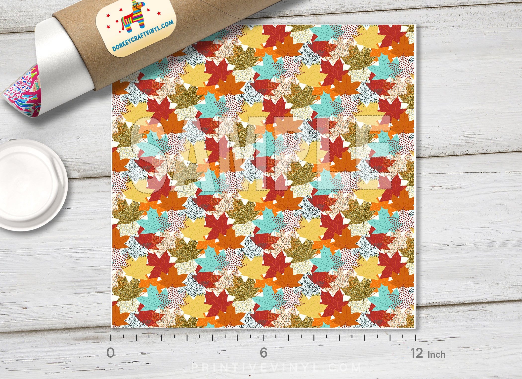 Fall Maple Leaves Pattern Pattern HTV 1553