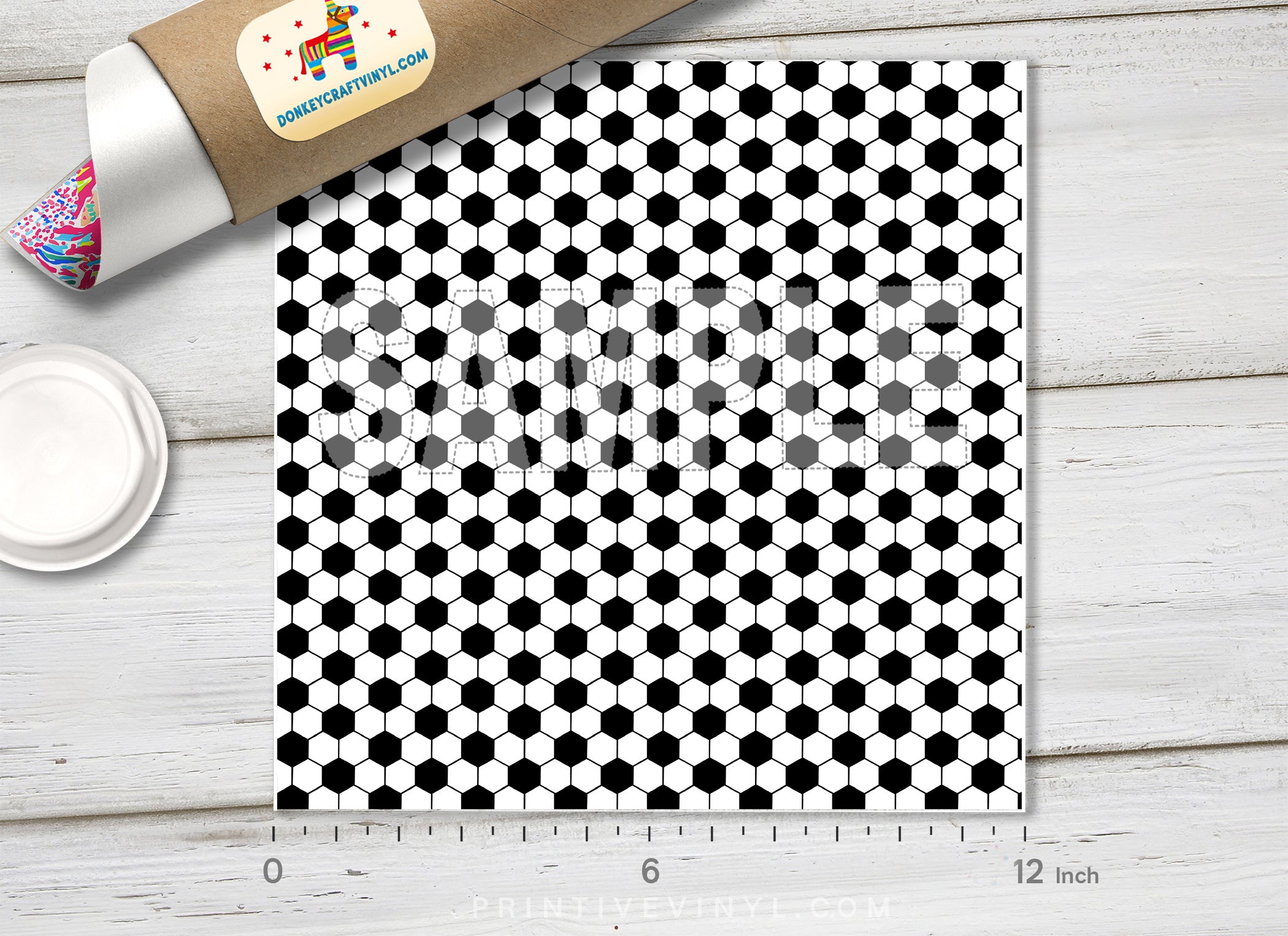 Soccer Ball Hexagon printed HTV 1613