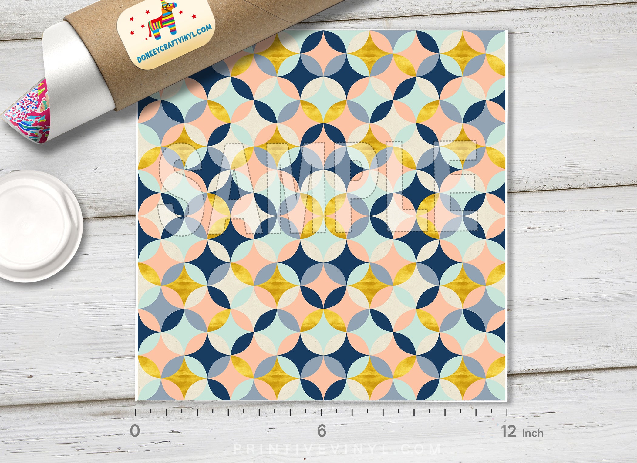 Modern Geometric Adhesive Vinyl 1407 - Donkey Craft Vinyl