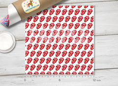 Retro Rock Lips and Tongue Pattern HTV 1519
