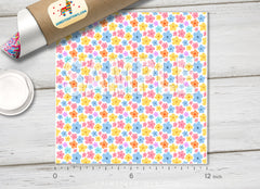 Cute Pastel Floral Patterned HTV 1458 - Donkey Craft Vinyl