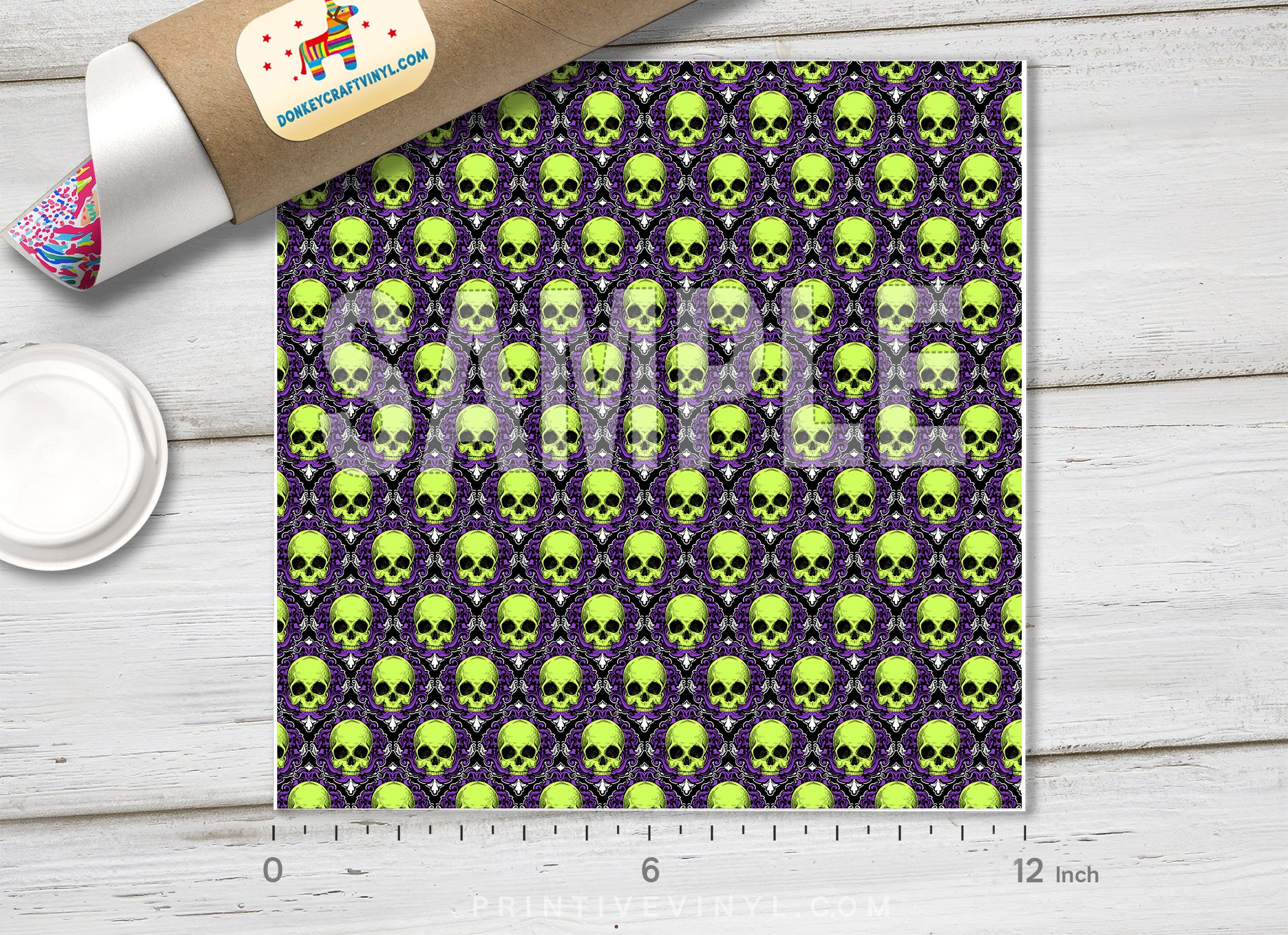 Skull Patterned Adhesive Vinyl H054