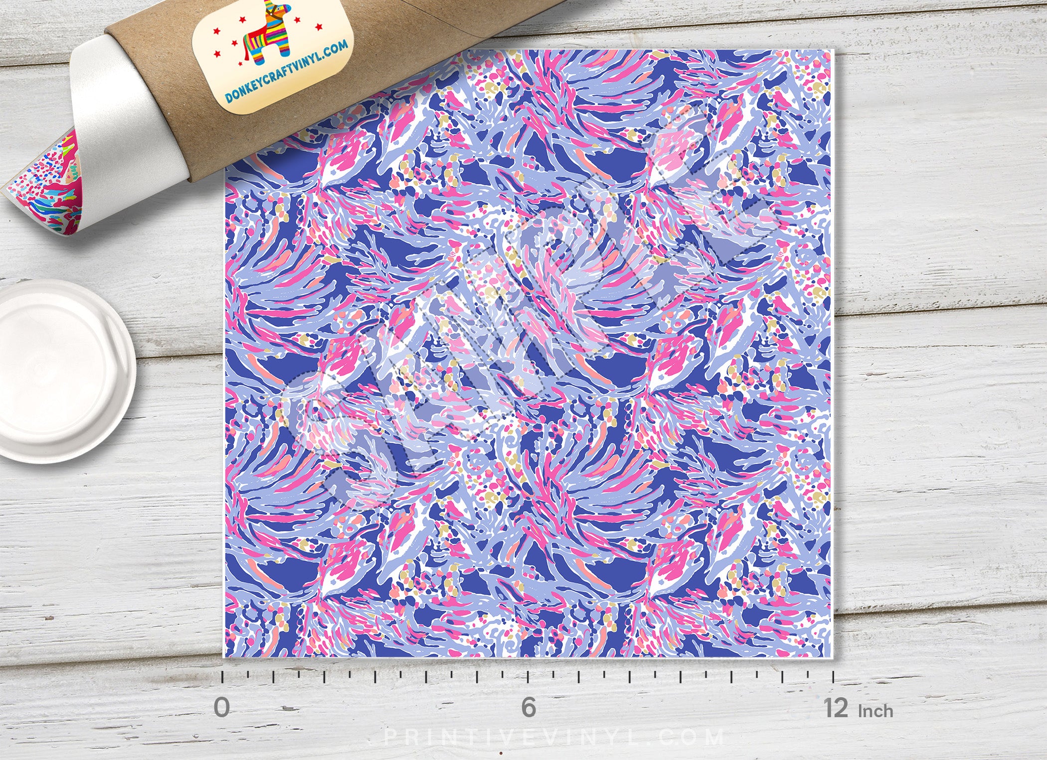 Lilly Inspired Purple Bloom Pattern Adhesive Vinyl L028