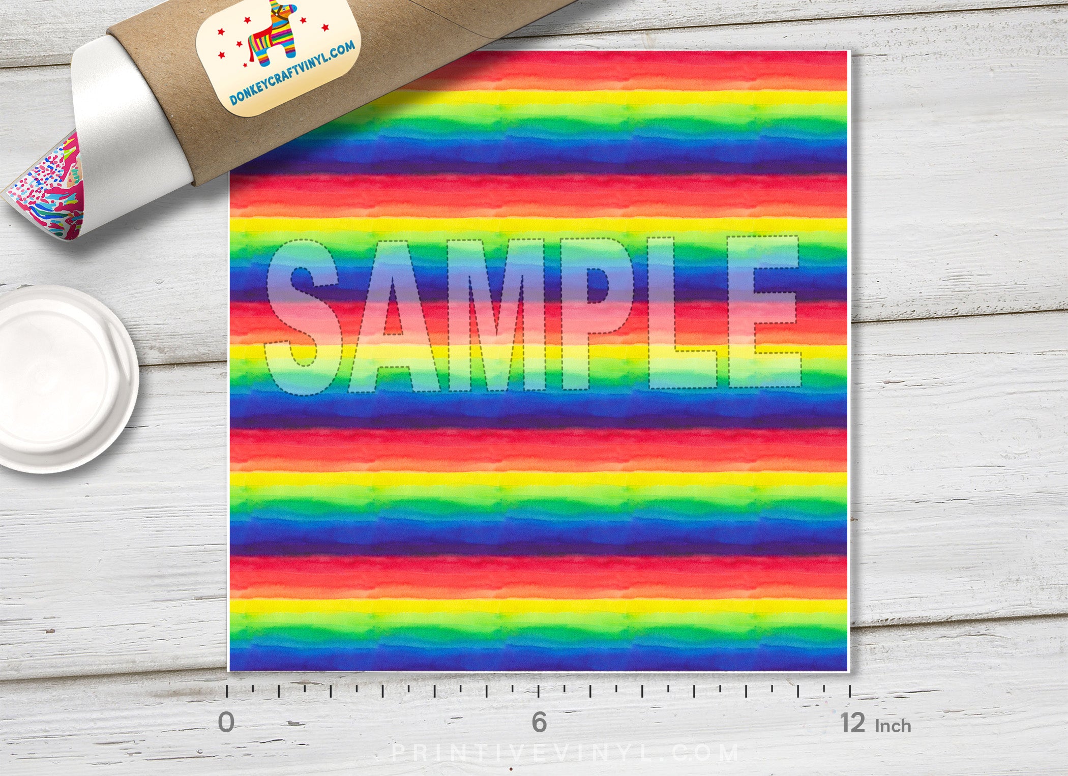 Watercolor Rainbow Patterned Adhesive Vinyl 937