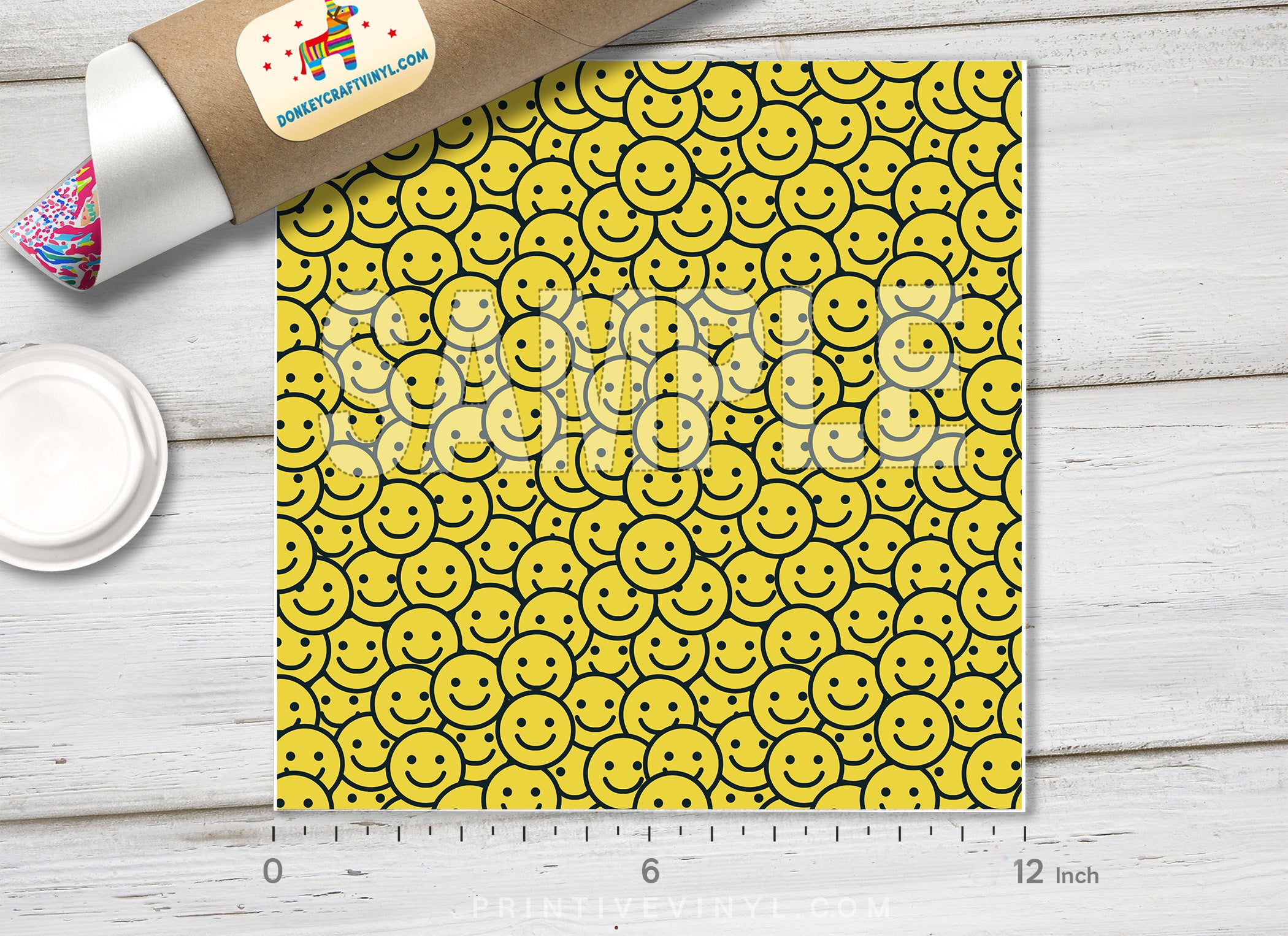 Smile Emoji Pattern Adhesive Vinyl 616