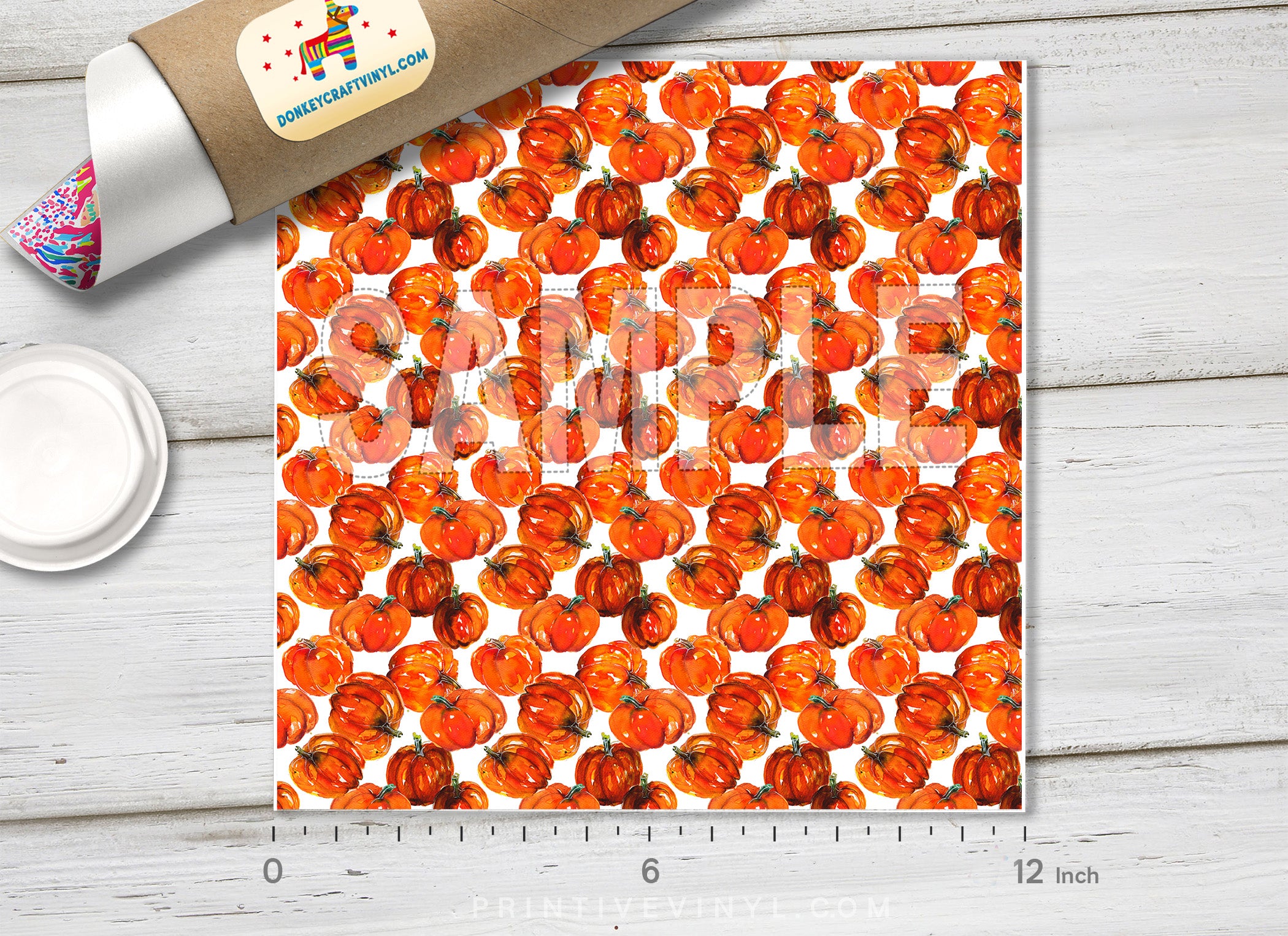 Pumpkin Patterned Adhesive Vinyl H008