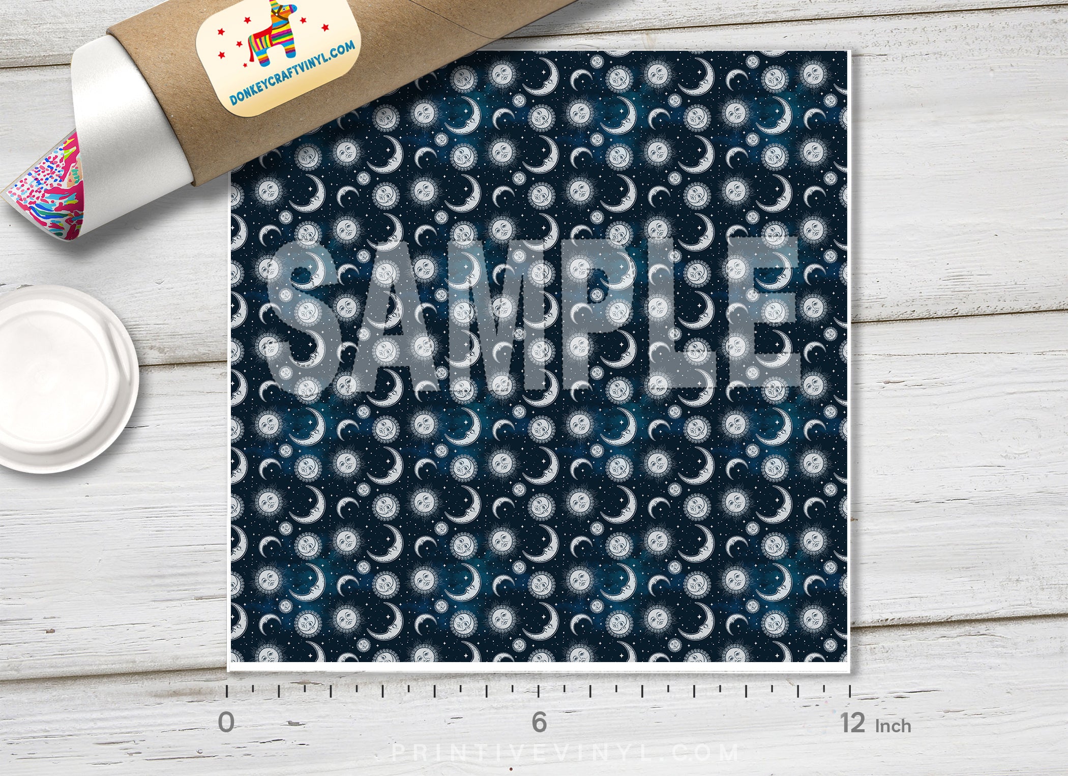 Celestial Sun and Moon Adhesive Vinyl 1325 - Donkey Craft Vinyl