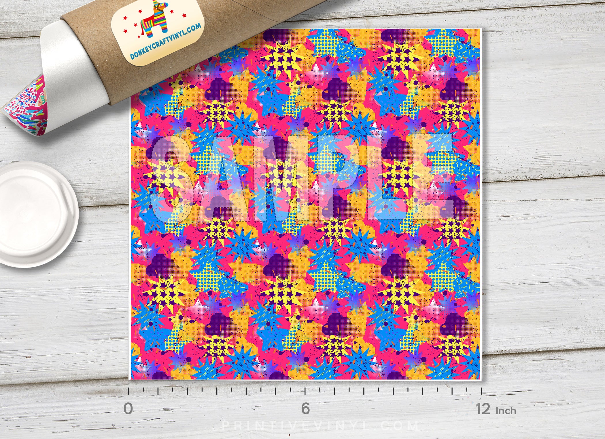 Pop Art Starburst Adhesive Vinyl 1350 - Donkey Craft Vinyl