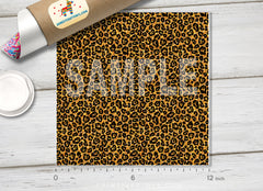 Faux Gold Glitter Leopard Print Adhesive Vinyl 1520