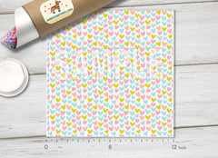 Pastel Hearts and Polka Dots Adhesive Vinyl 1442 - Donkey Craft Vinyl