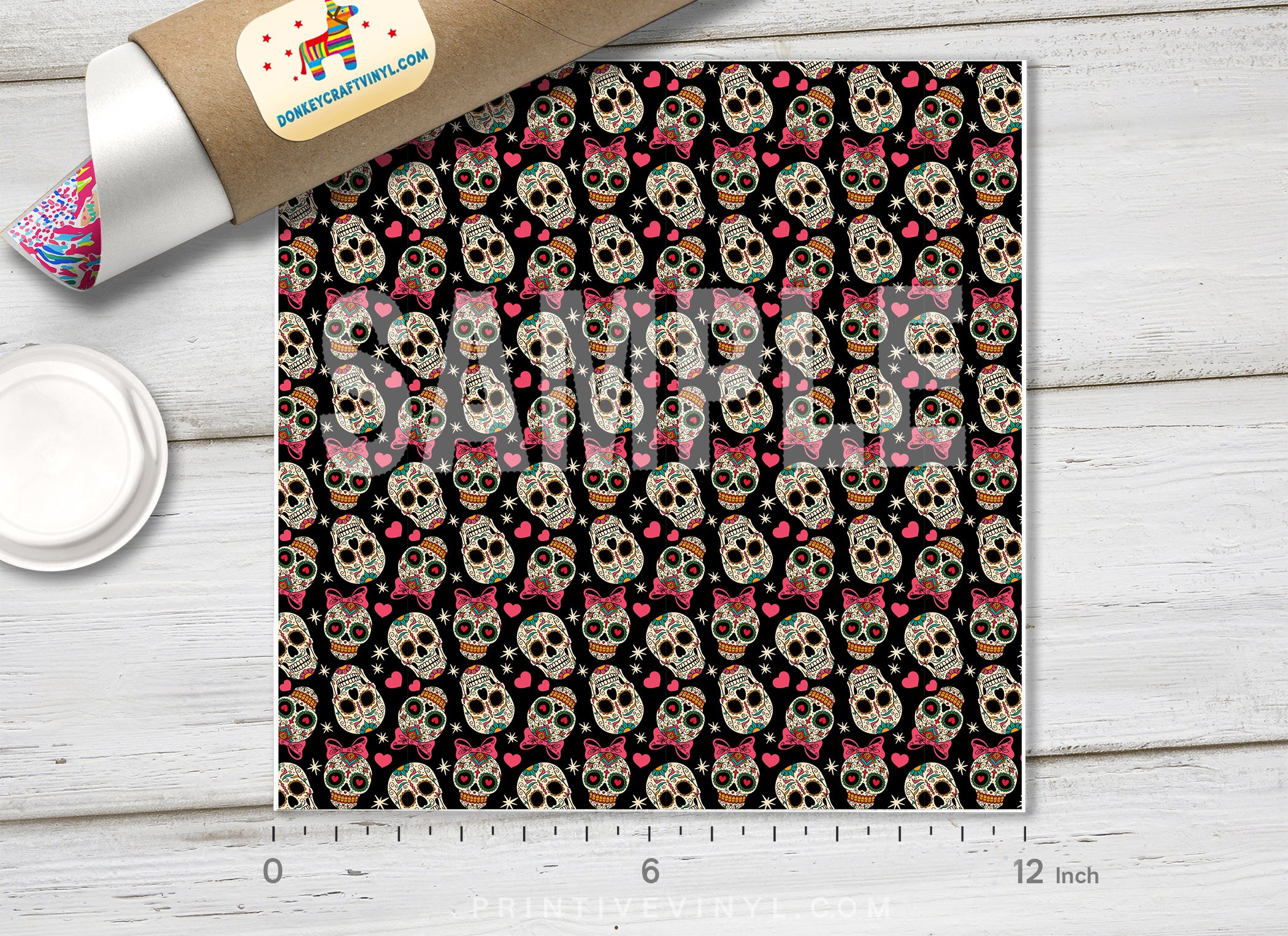 Sugar Skull Patterned HTV H031