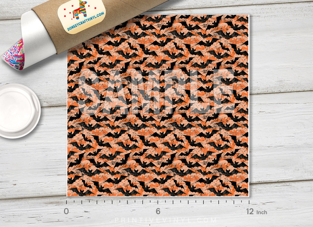 Bats Patterned Adhesive Vinyl H045 - Donkey Craft Vinyl