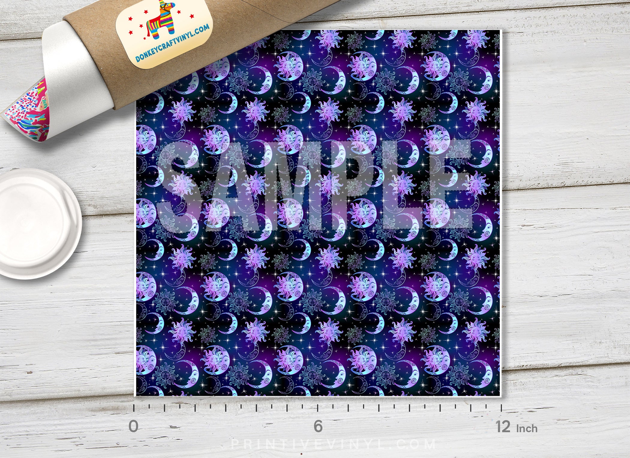 Celestial Sun and Moon Adhesive Vinyl 1352 - Donkey Craft Vinyl