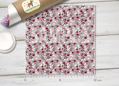 Burgundy Floral Adhesive Vinyl 1364 - Donkey Craft Vinyl