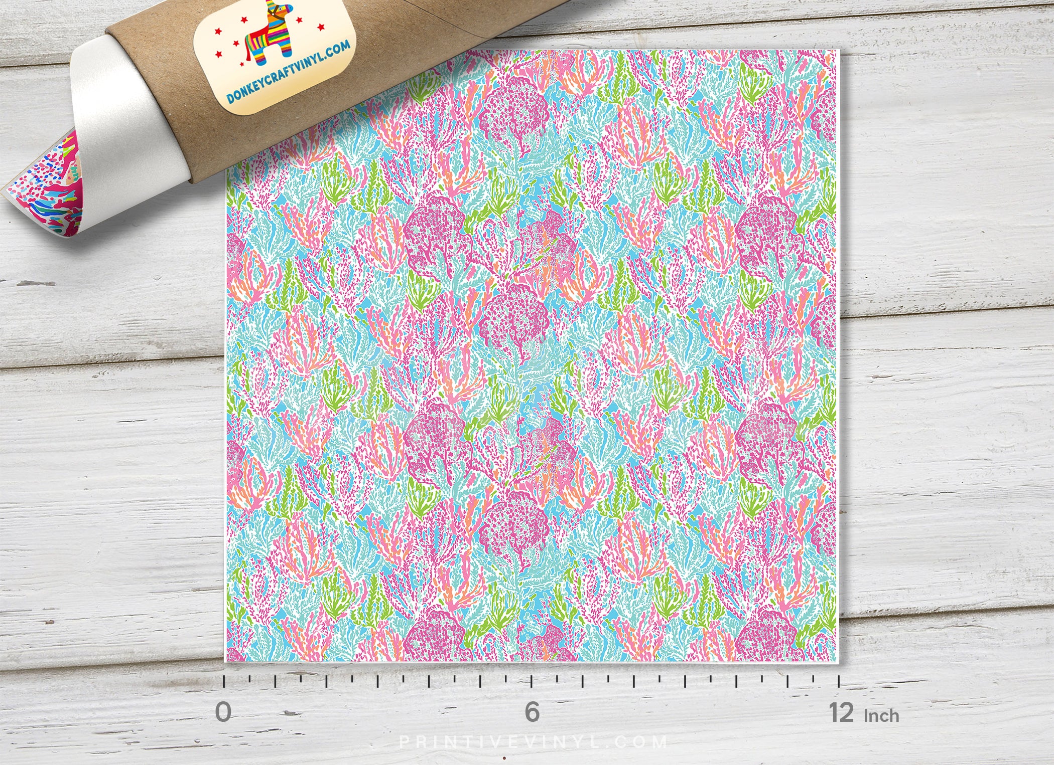 Lilly Inspired Coral Reefs Pattern Adhesive Vinyl L004