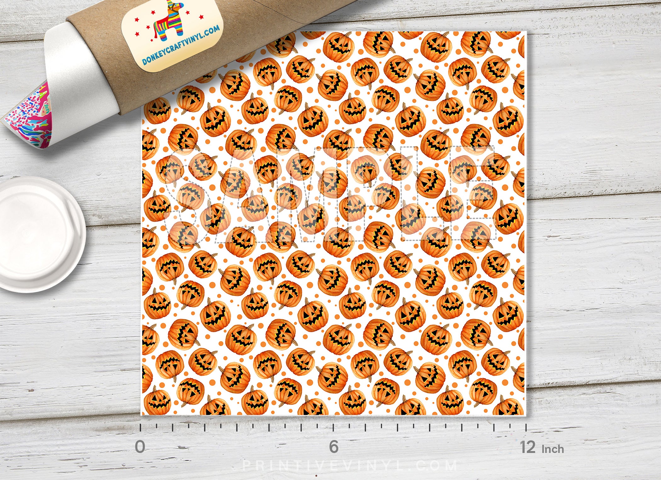 Pumpkin Patterned Adhesive Vinyl H059