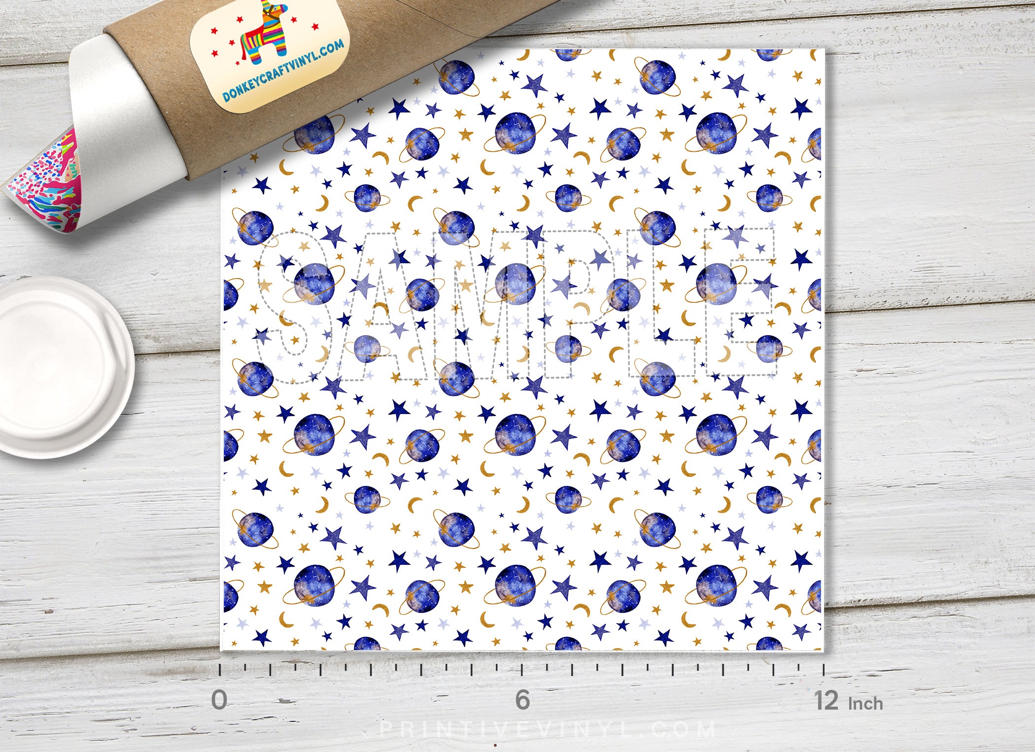 Watercolor Celestial Space Galaxy Adhesive Vinyl 1346 - Donkey Craft Vinyl