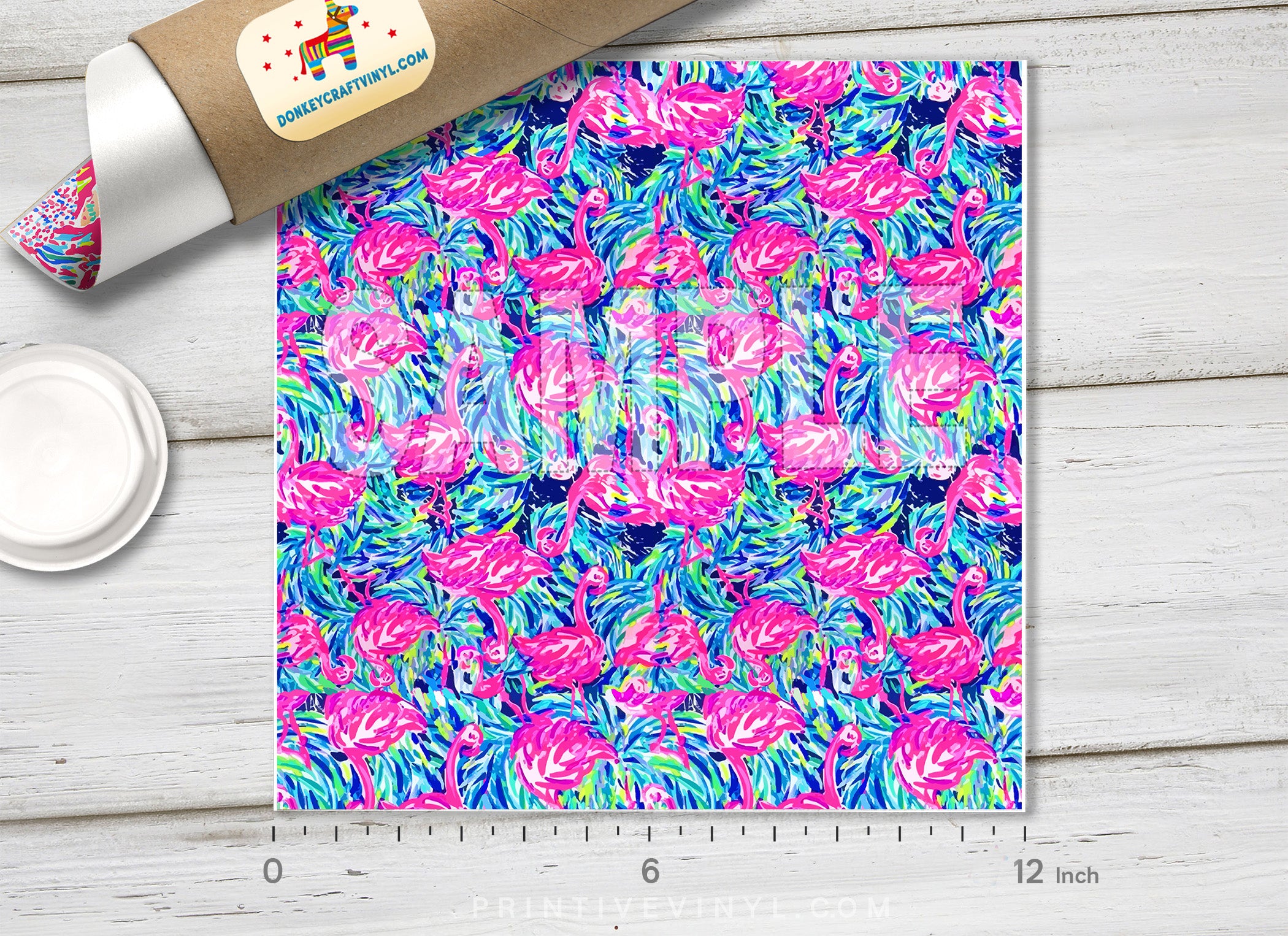 Lilly Inspired Flamingo Pattern Adhesive Vinyl L067
