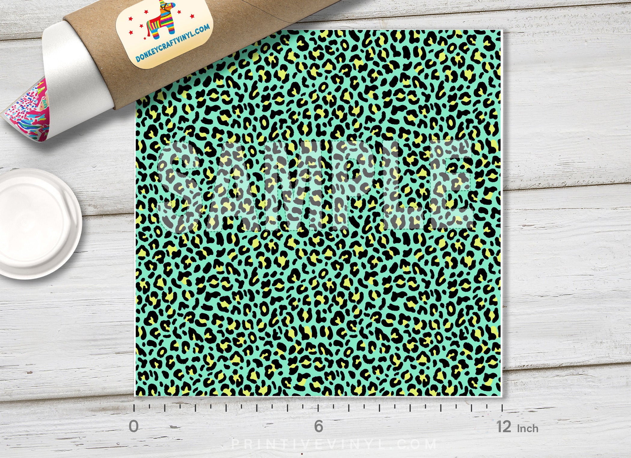 Green Leopard Adhesive Vinyl 1081