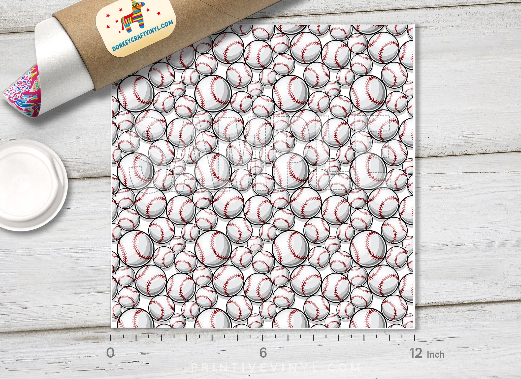 Baseball Patterned Adhesive Vinyl 935