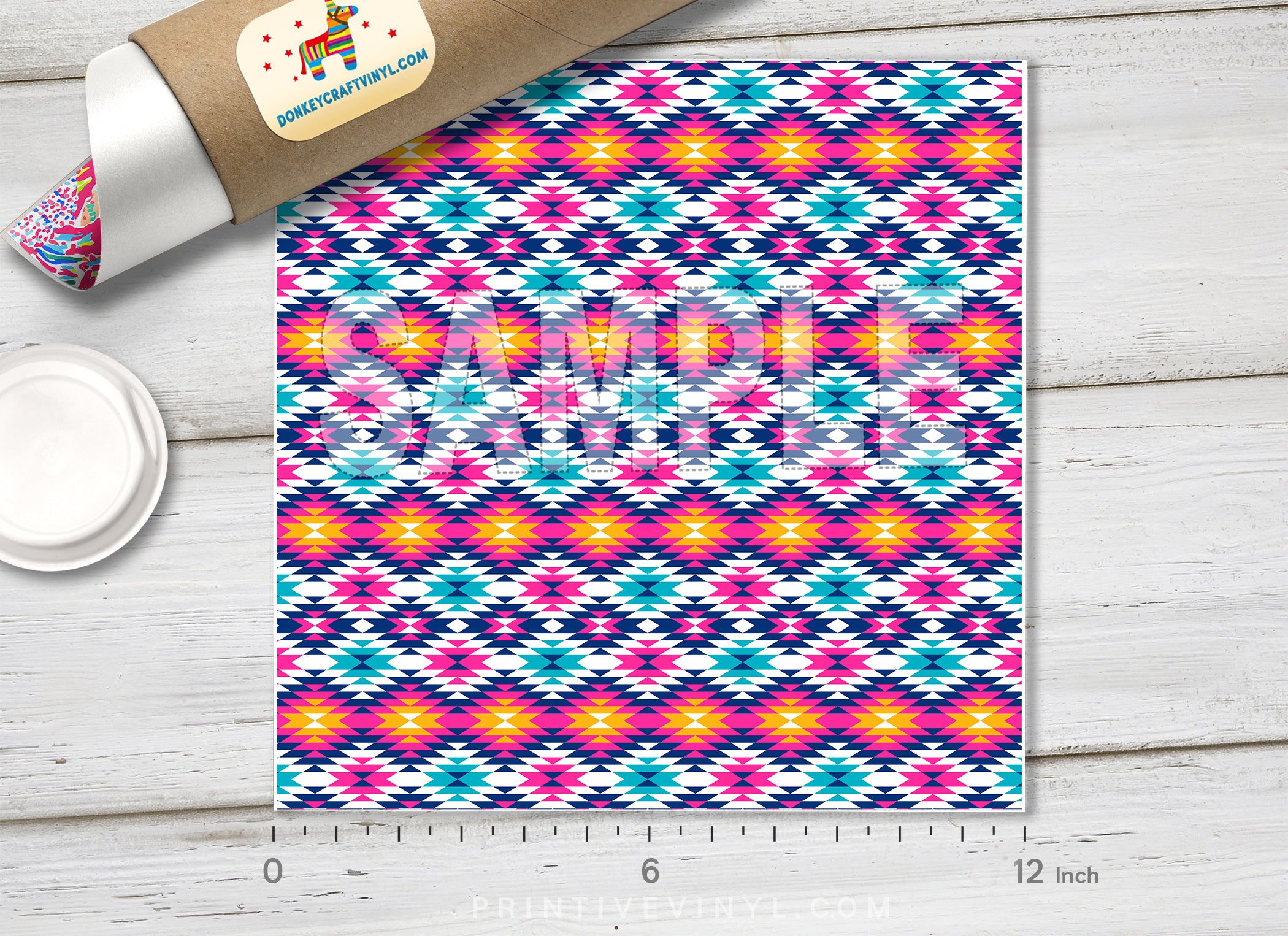 Aztec Tribal Geometric Adhesive Vinyl 1381 - Donkey Craft Vinyl