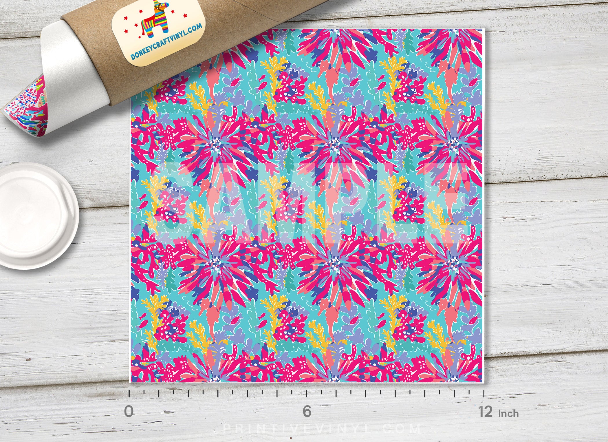 Lilly Inspired Trippin and Sippin Pattern Adhesive Vinyl L015