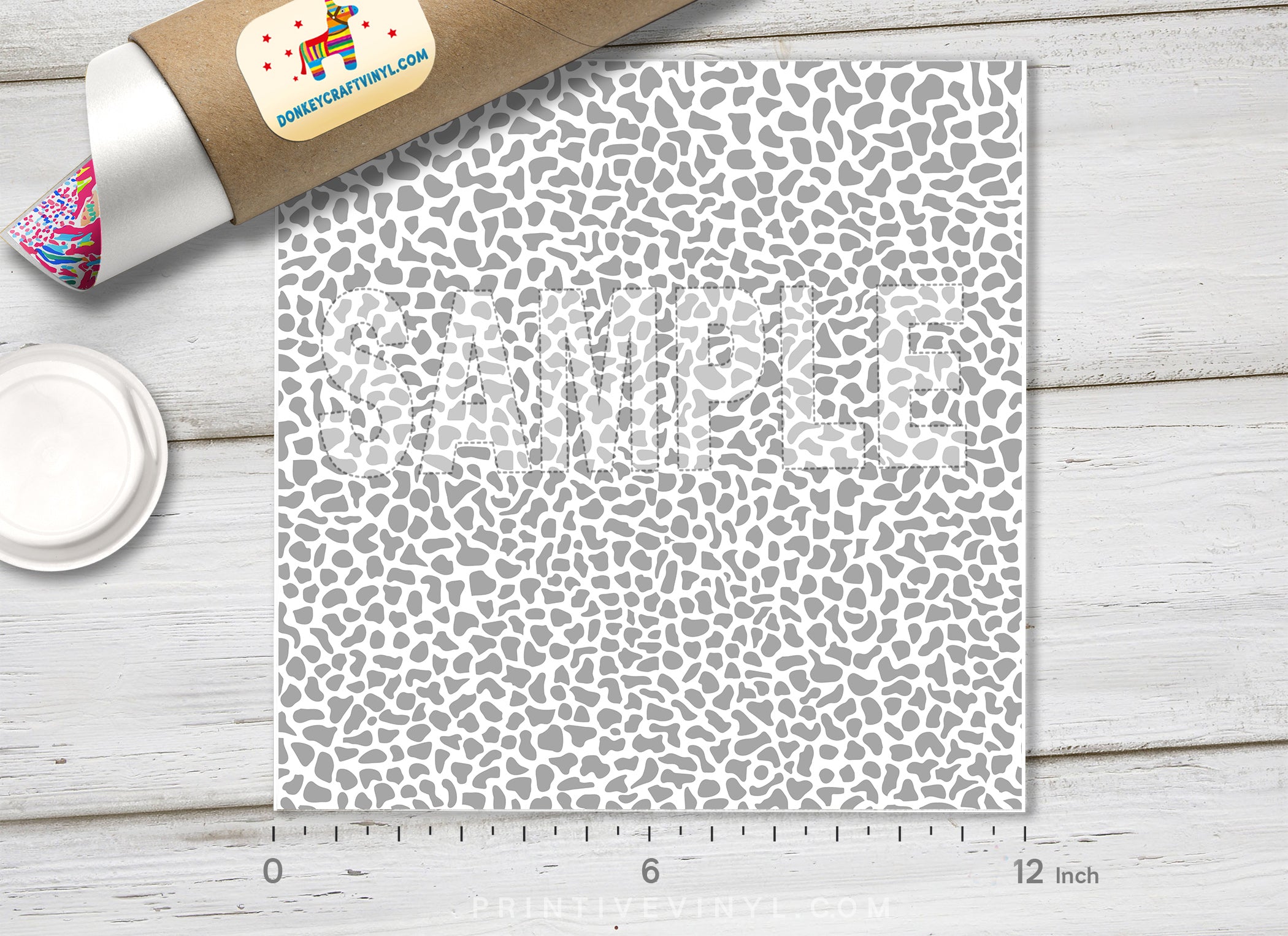 Grey Dalmatian Print Pattern Adhesive Vinyl 1457 - Donkey Craft Vinyl