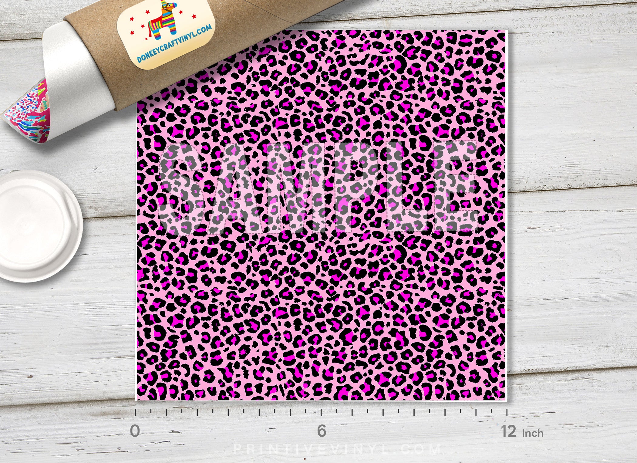 Pink Leopard Pattern Adhesive Vinyl 961
