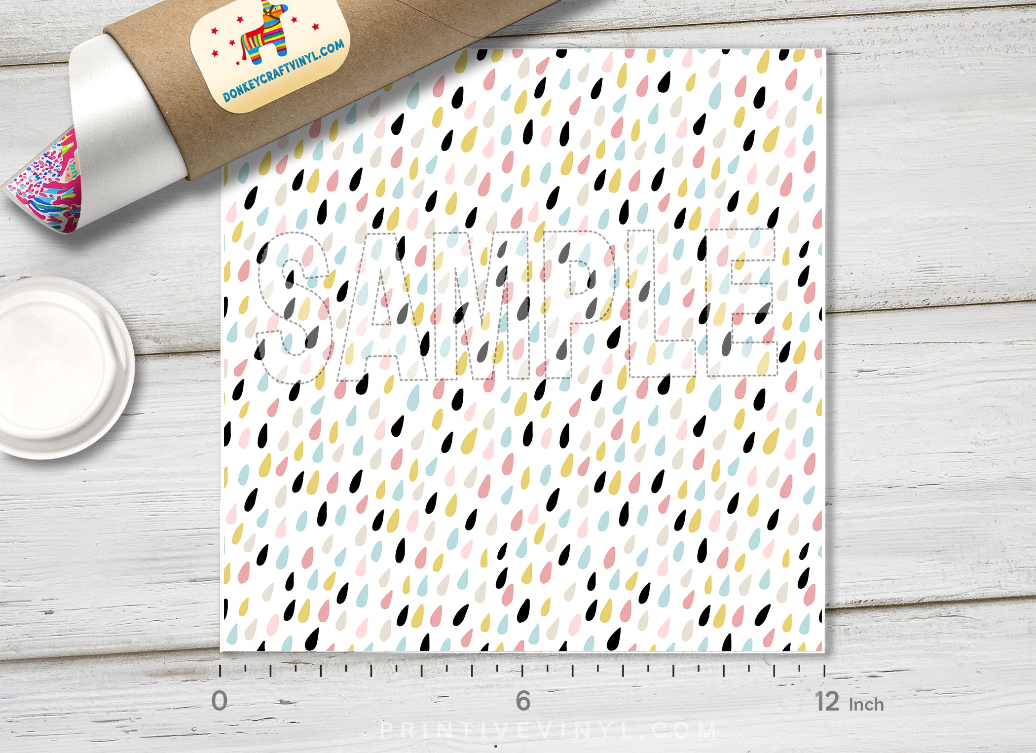 Pastel Raindrop HTV 1491 - Donkey Craft Vinyl