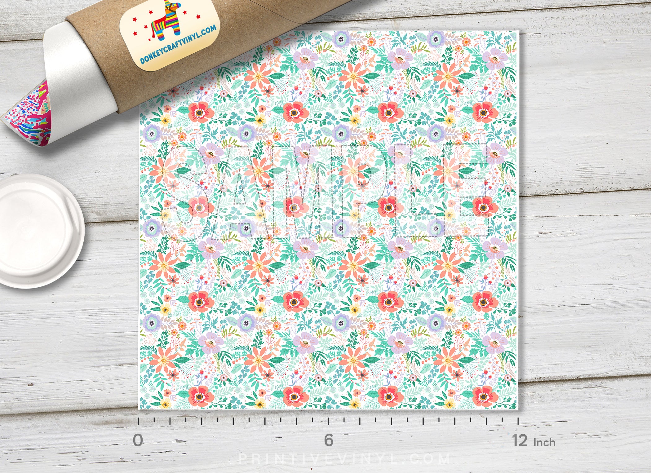 Pastel Spring Floral Adhesive Vinyl 1505