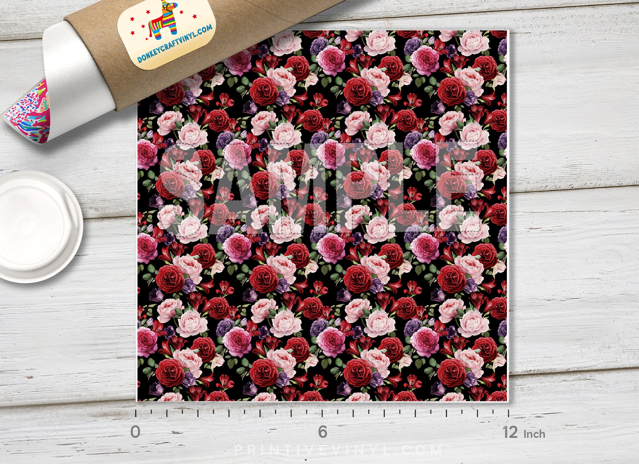 Floral Roses Copy of Floral Pattern Adhesive Vinyl 602