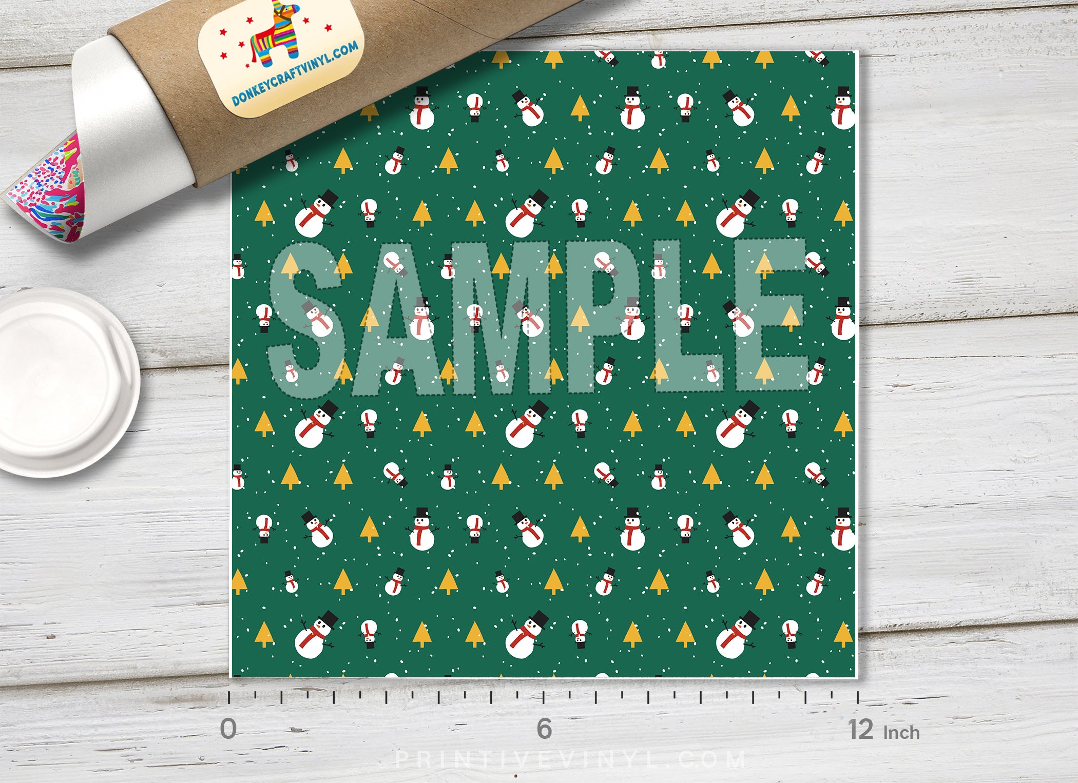 Snowman and Christmas Tree Adhesive Vinyl 1633