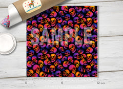 Halloween Skulls Patterned Adhesive Vinyl H002