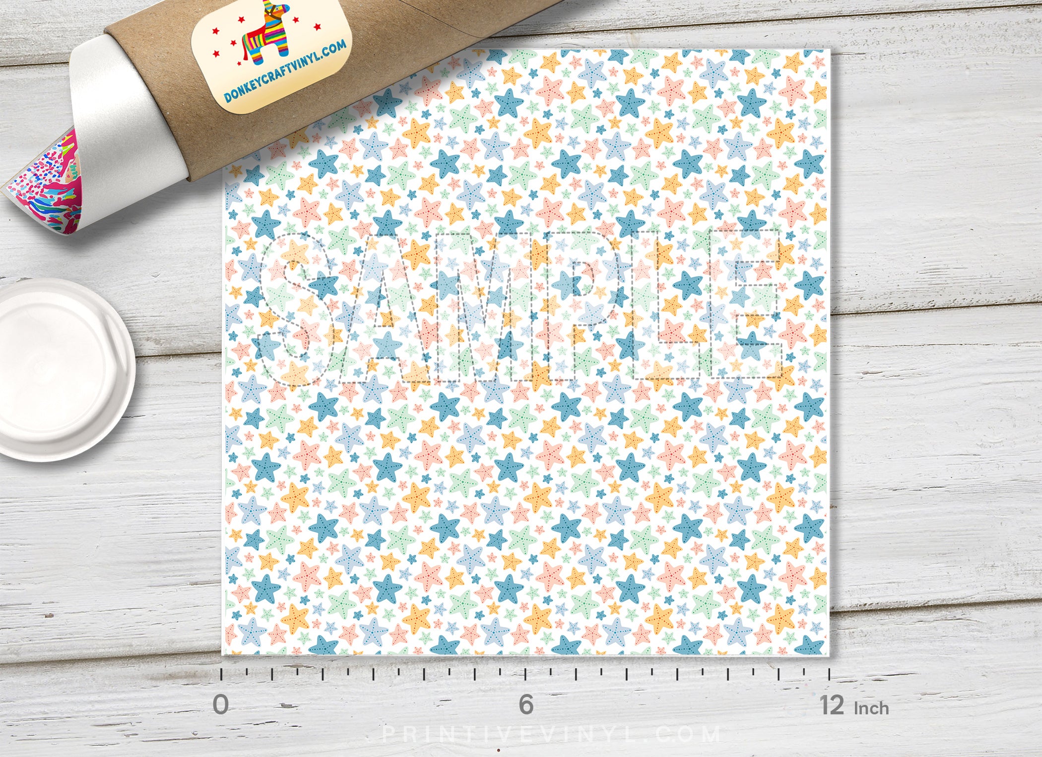 Starfish Ocean Patterned HTV 1451 - Donkey Craft Vinyl