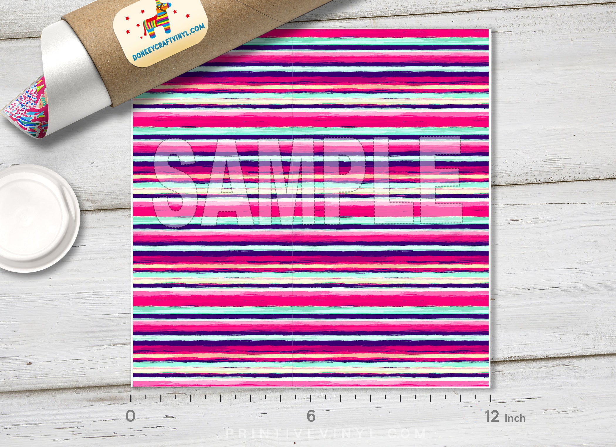 Pastel Stripe Adhesive Vinyl 1256