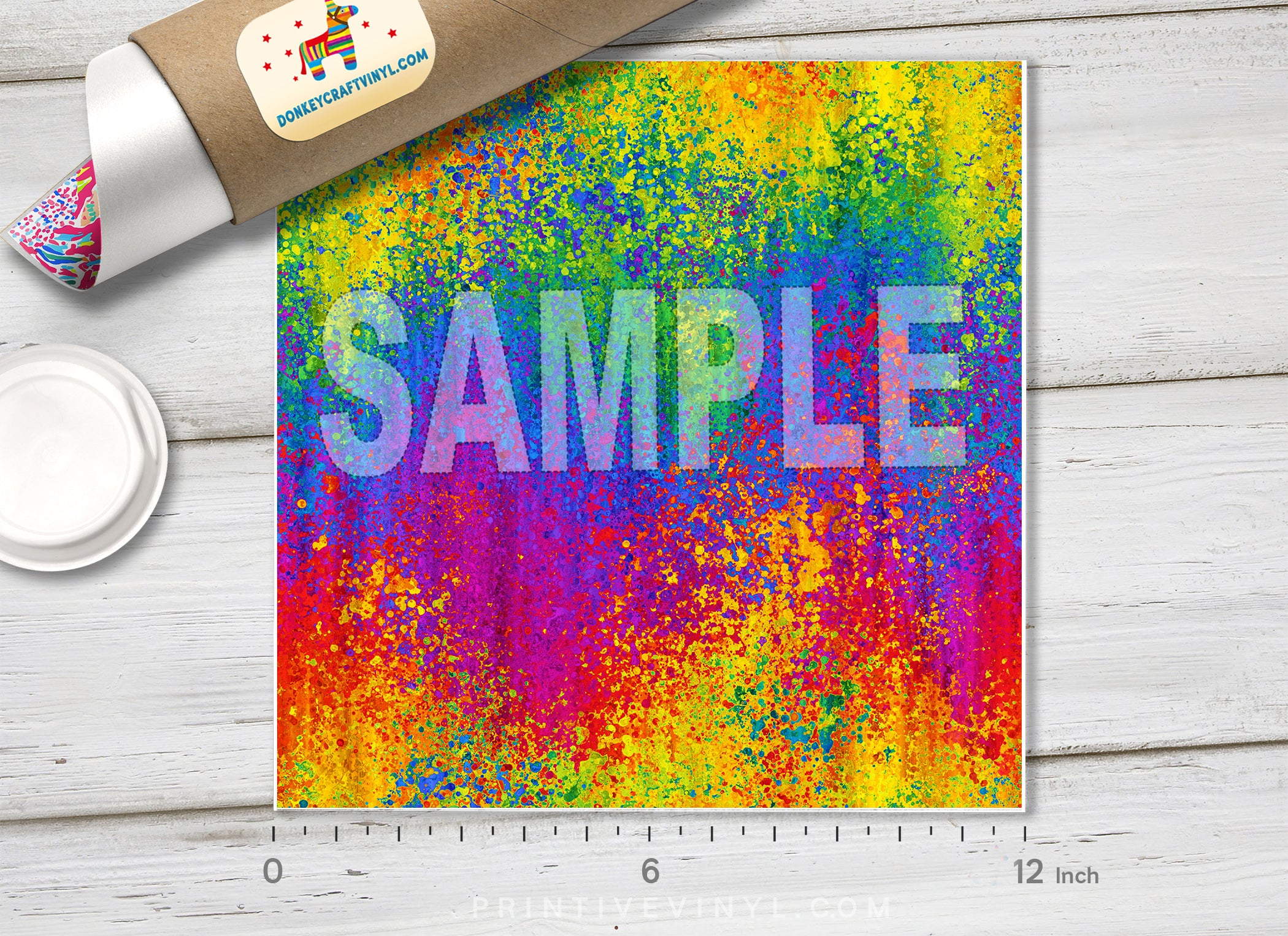 Grunge Rainbow Adhesive Vinyl 1077