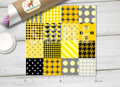 Geometric Patchwork Pattern Adhesive Vinyl Adhesive Vinyl 1336 - Donkey Craft Vinyl