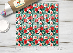 Tropical Red Hibiscus Floral Pattern HTV 1527
