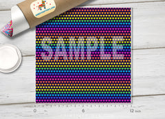Rainbow Heart Pattern Adhesive Vinyl 1338 - Donkey Craft Vinyl