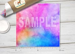 Rainbow Watercolor Adhesive Vinyl 1496 - Donkey Craft Vinyl