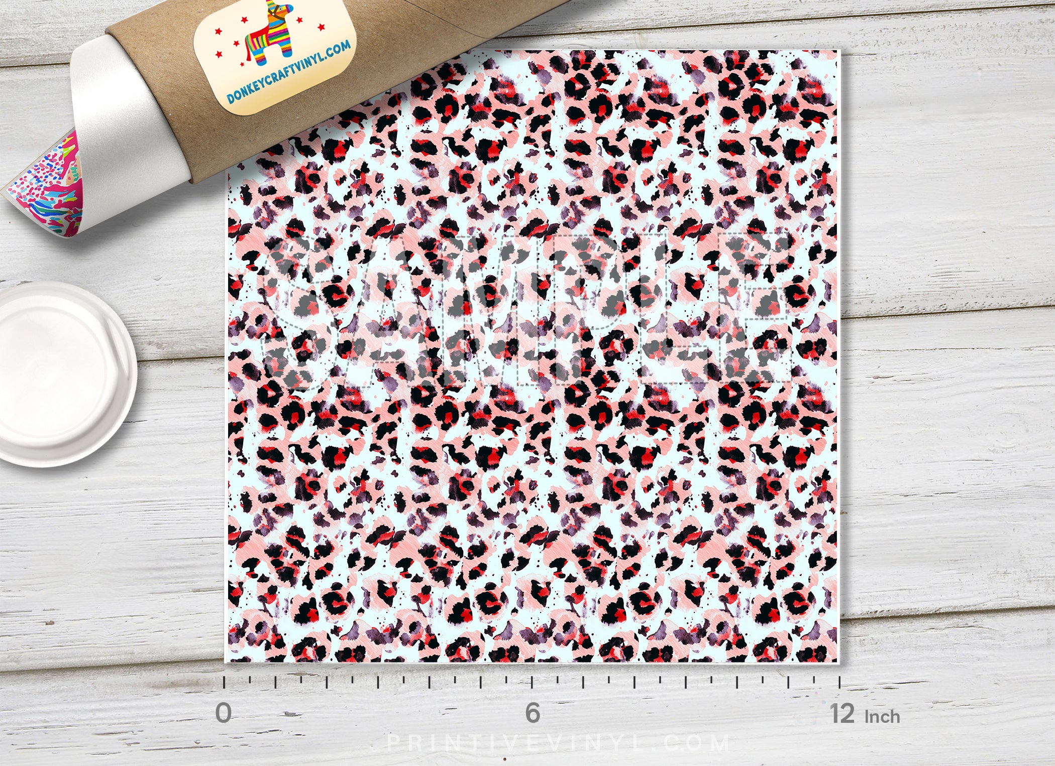 Leopard Print Adhesive Vinyl 1317 - Donkey Craft Vinyl
