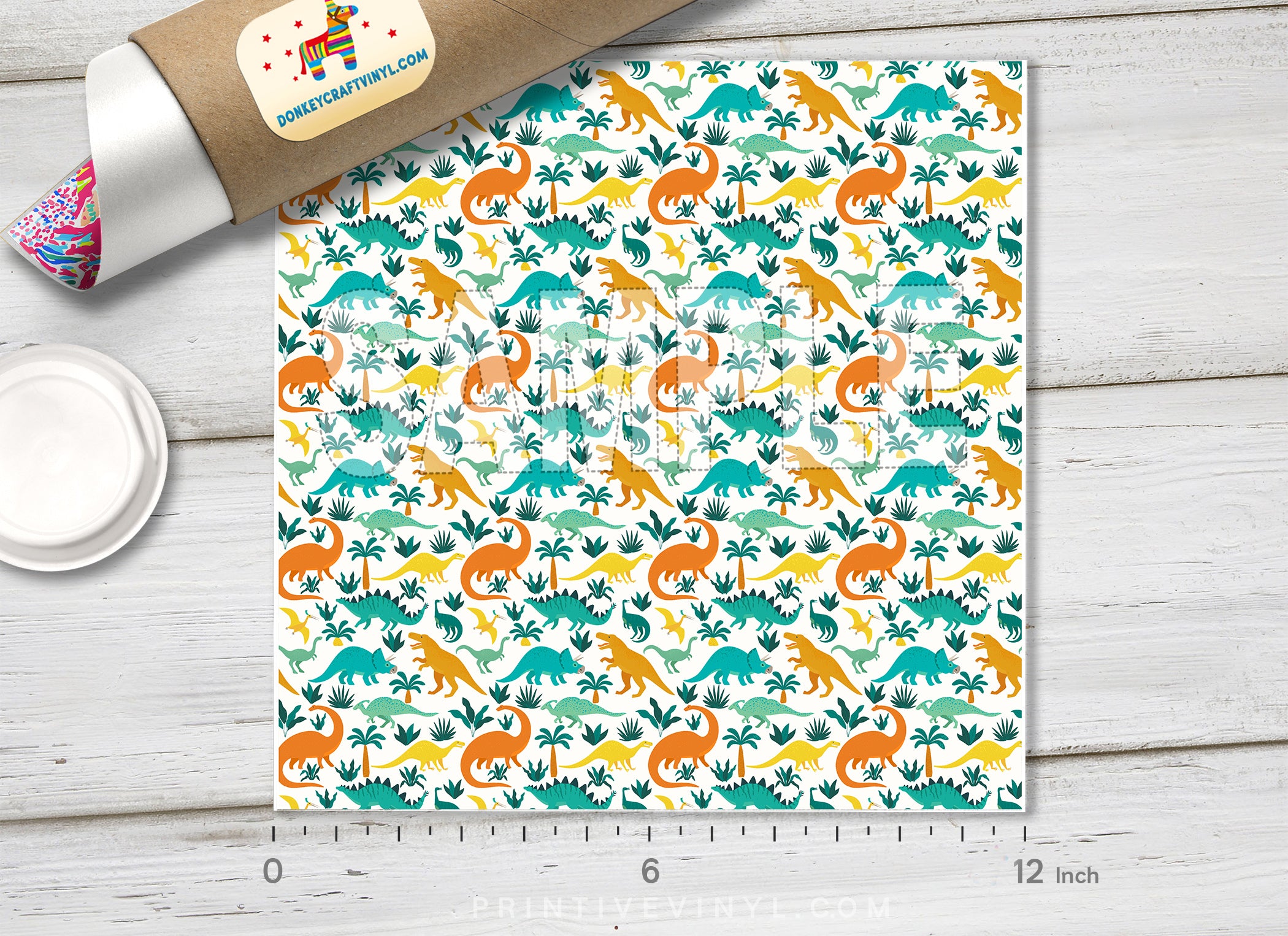 Dinosaur Jungle Adhesive Vinyl 1472 - Donkey Craft Vinyl