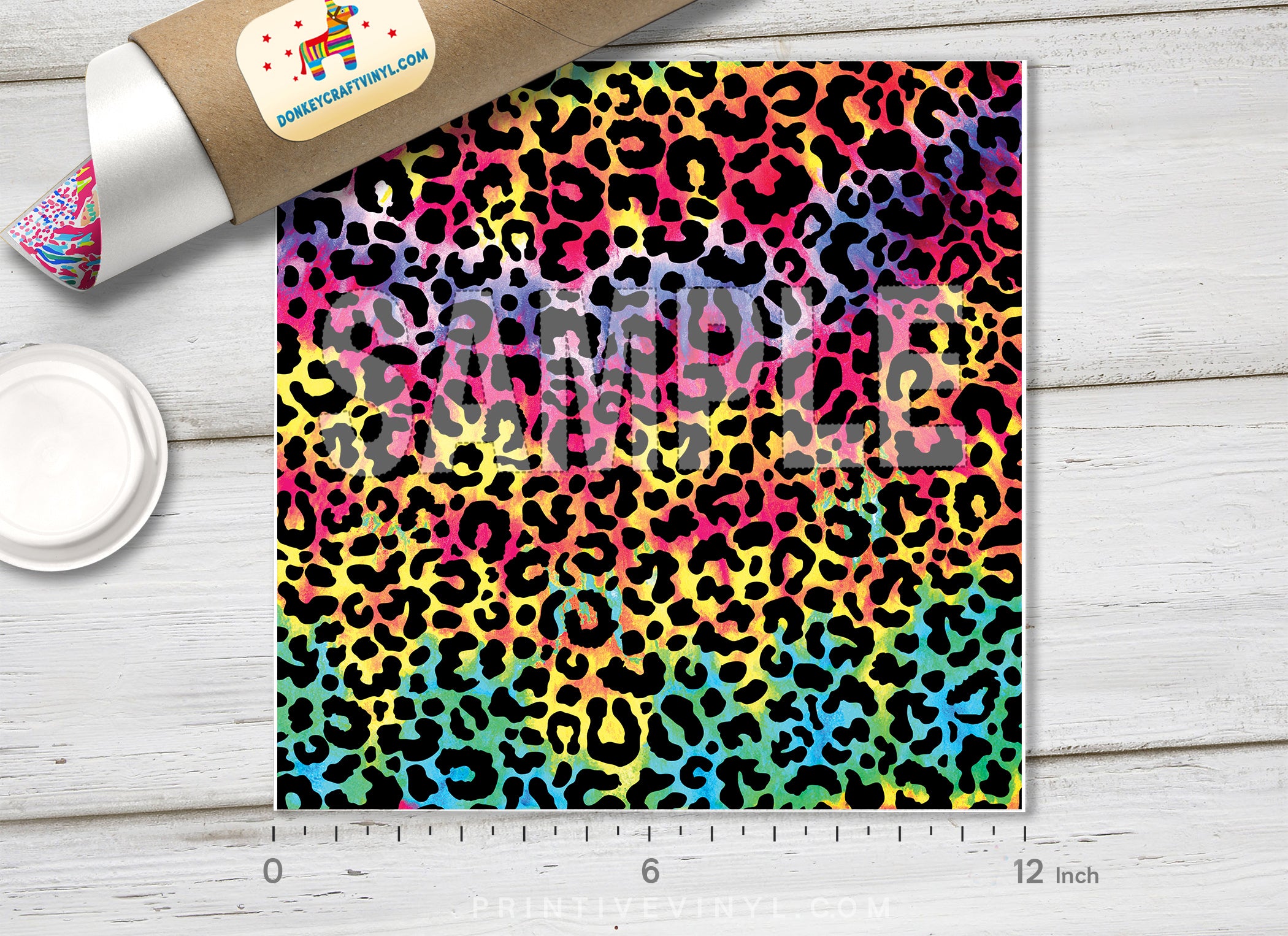 Tie Dye Leopard Print Pattern HTV 1565