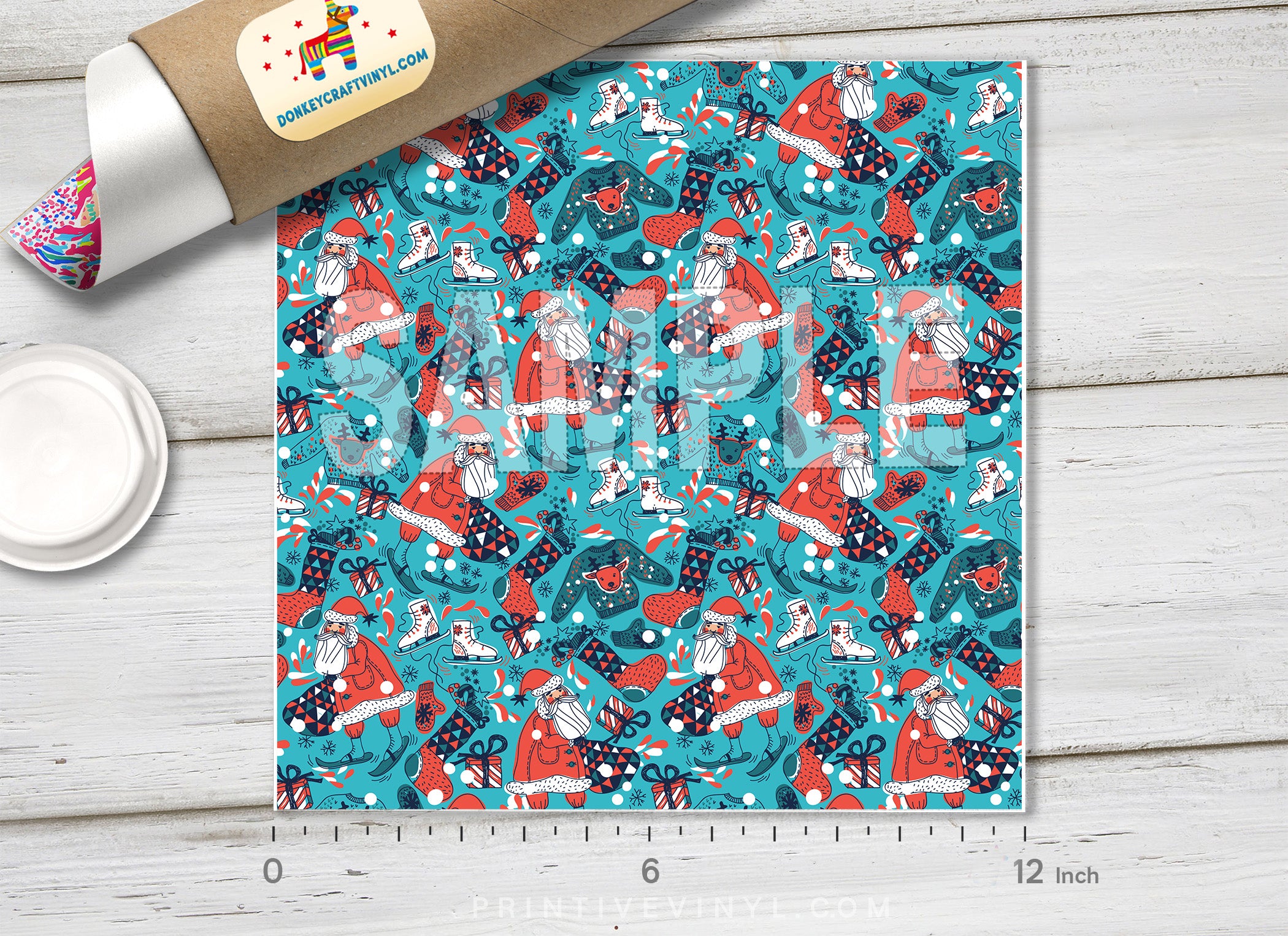 Christmas Santa Claus Pattern Adhesive Vinyl 611