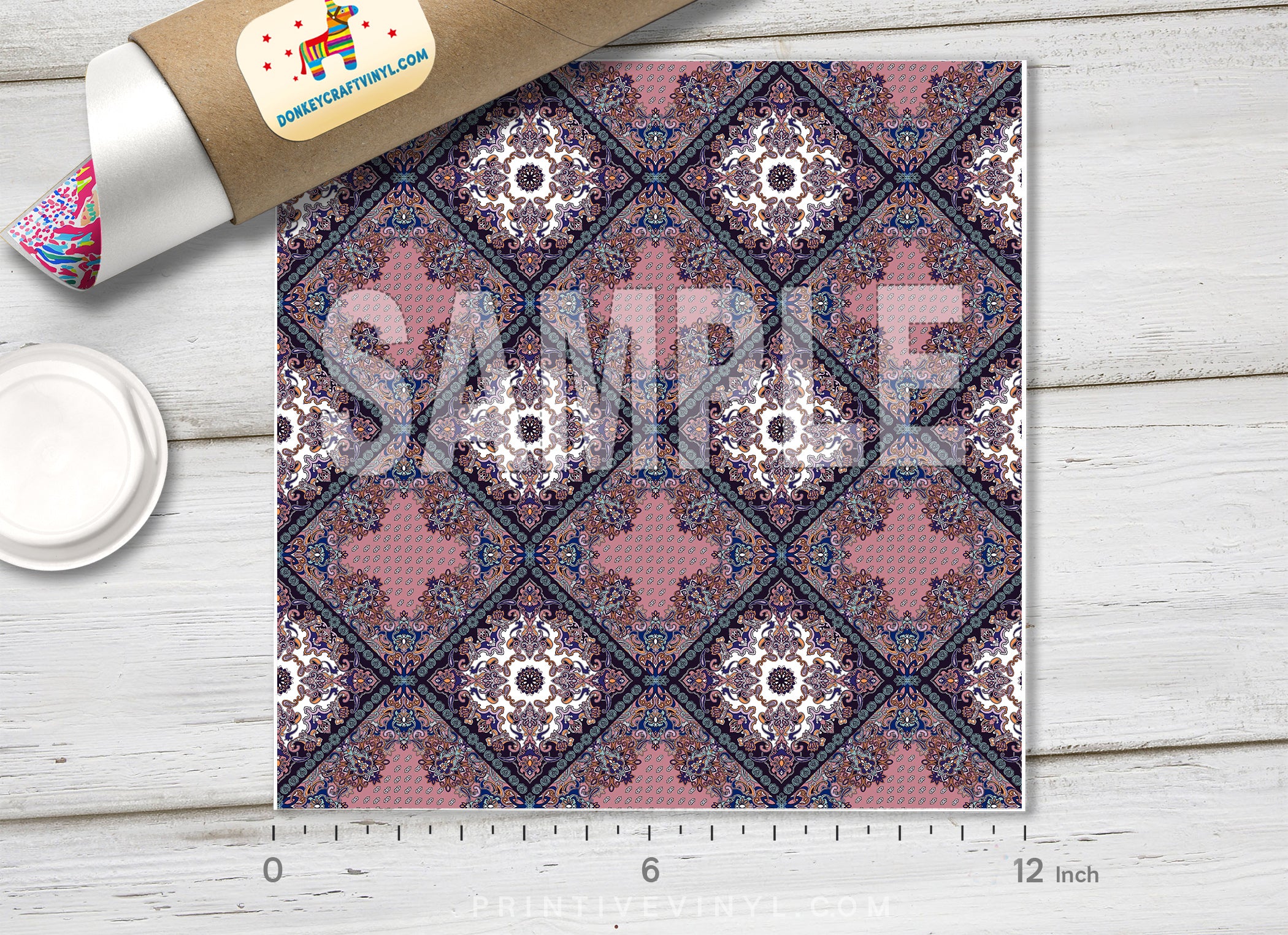 Vintage Bohemian Paisley Pattern HTV 1525