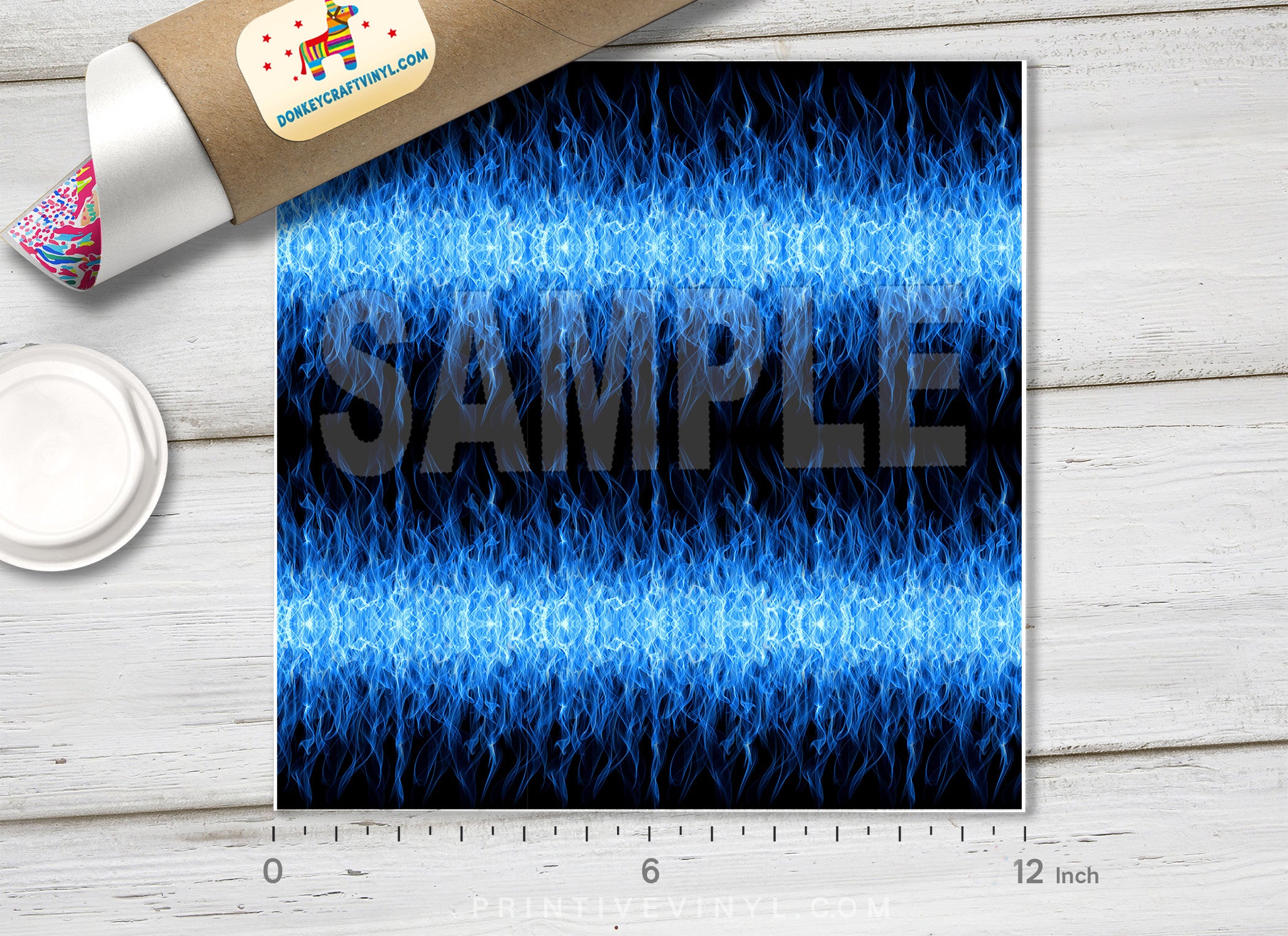 Blue Fire Pattern Adhesive Vinyl 790