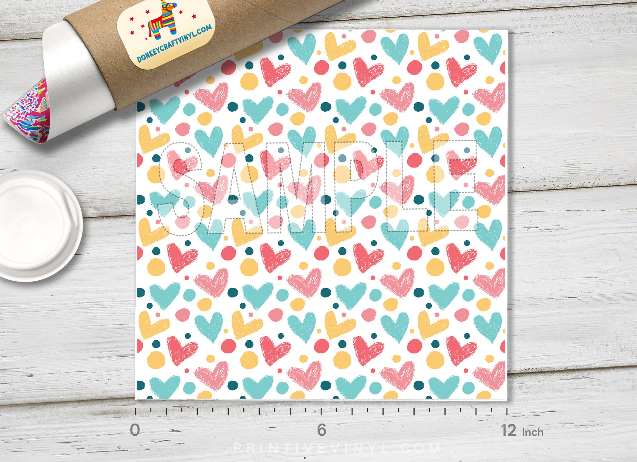 Pastel Heart Adhesive Vinyl 1084