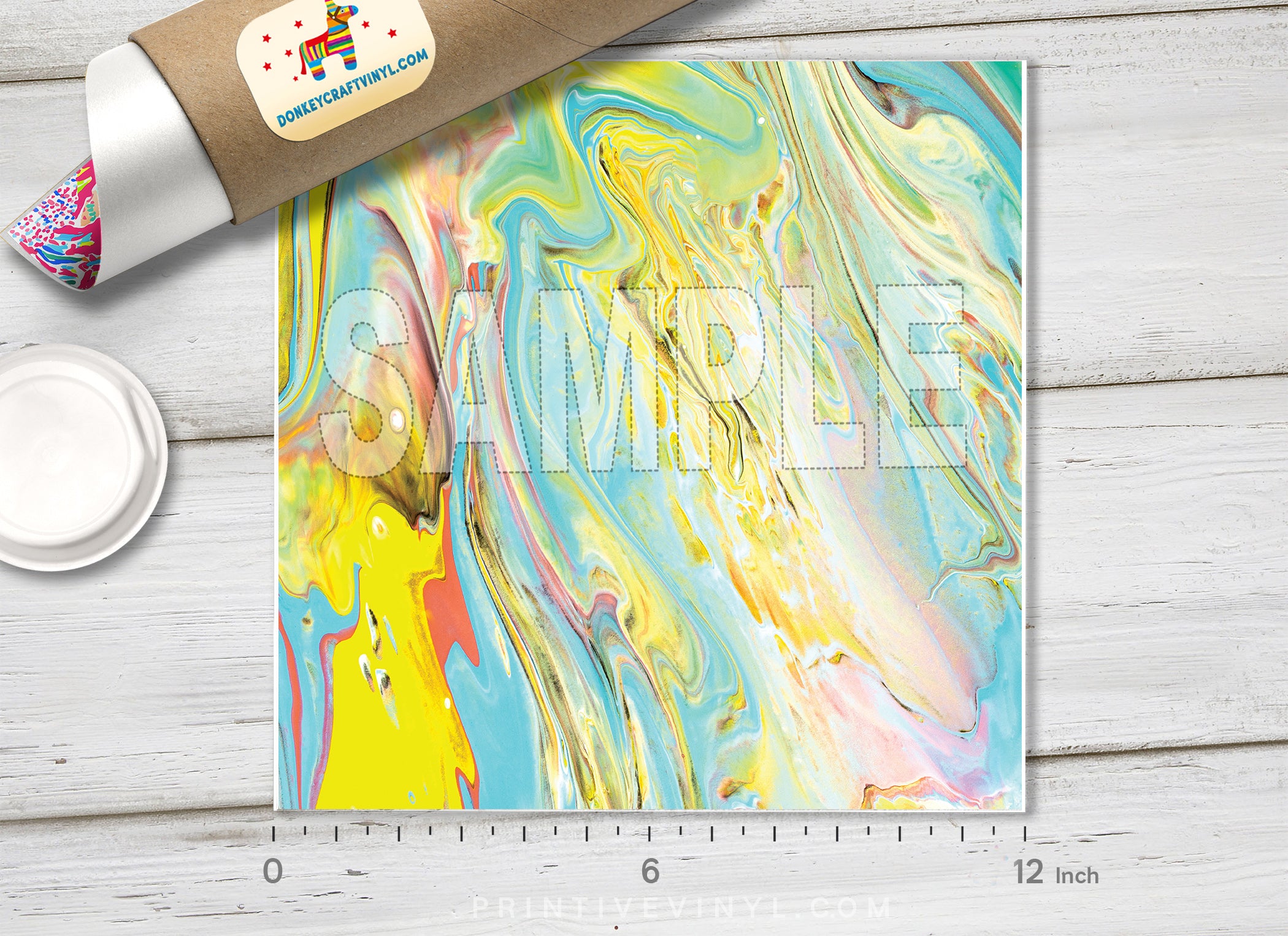 Abstract Fluid Marble Patterned HTV 1454 - Donkey Craft Vinyl