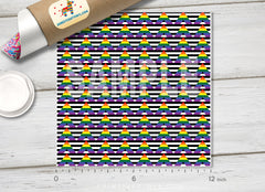 Rainbow Chevron Triangle and Stripes Adhesive Vinyl 1509