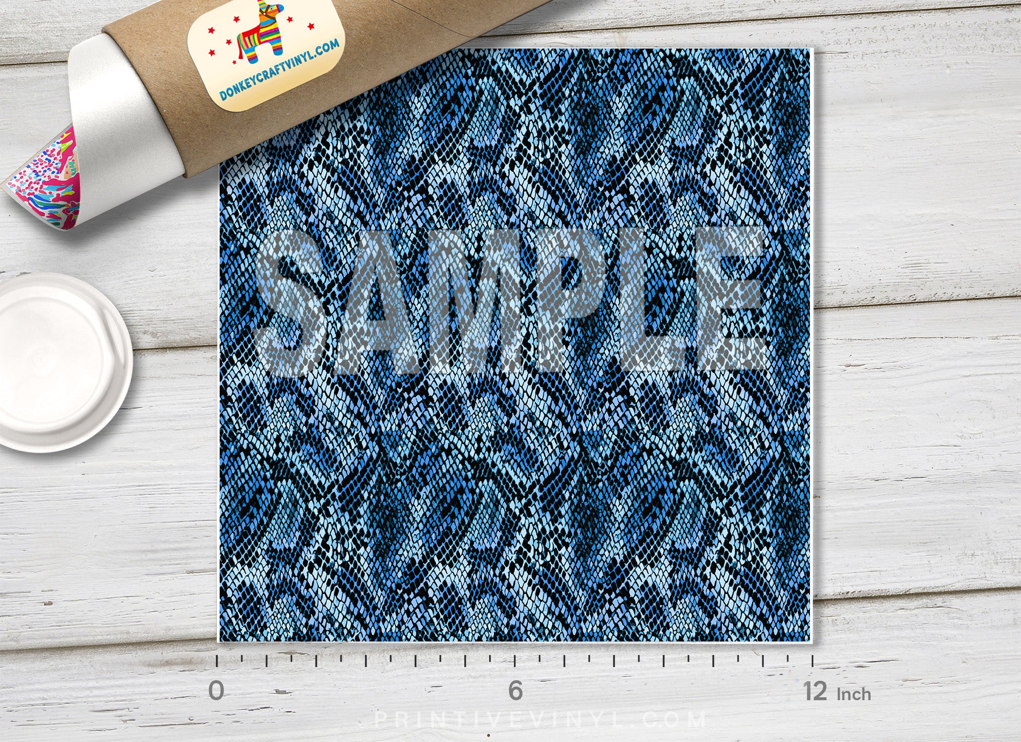 Blue Snake Skin Adhesive Vinyl 1140